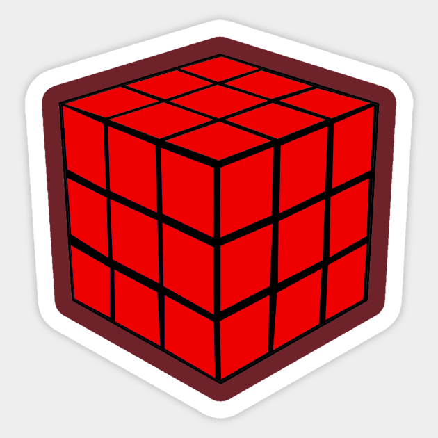 Red Cube Sticker by Vandalay Industries